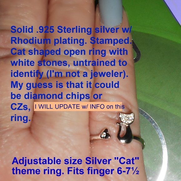 Wrap Ring Silver Come-Home-Soon Kitty Cat - Picture 9 of 12